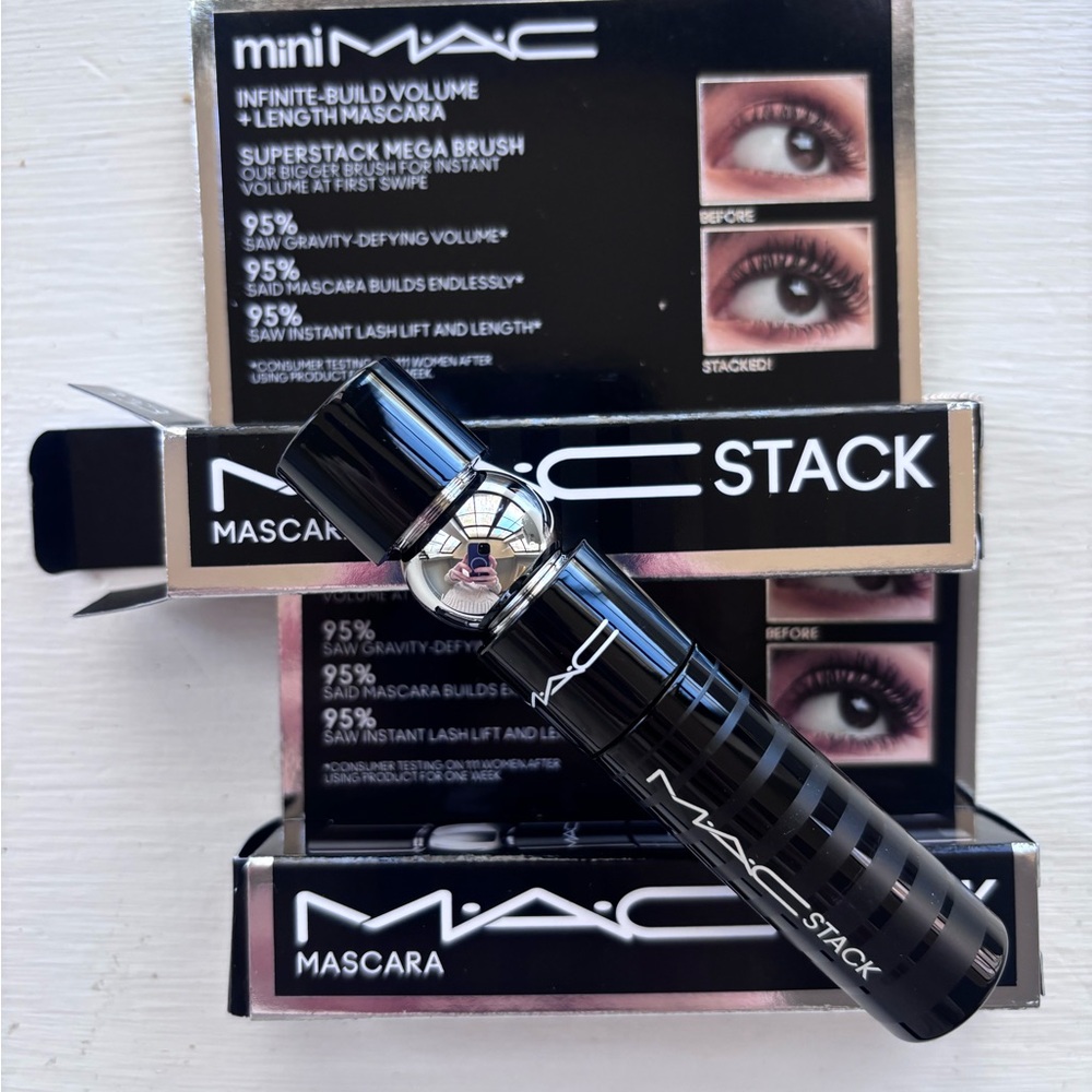 2 PACK MAC Stack Mascara, Mini, Black, superstack mega brush